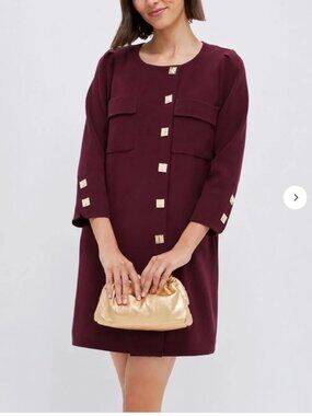 Tuckernuck Oxblood Barnett Mini Dress with gold details size Medium